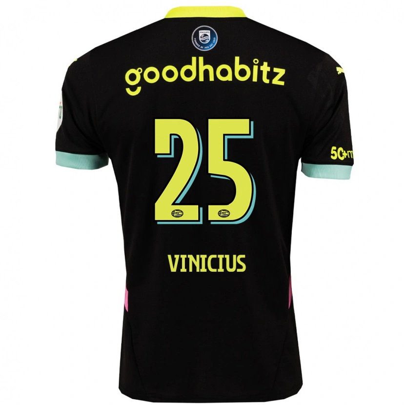 Danxen Kid Carlos Vinicius #25 Black Yellow Away Jersey 2024/25 T-Shirt