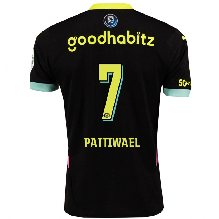 Danxen Kid Naomi Pattiwael #7 Black Yellow Away Jersey 2024/25 T-Shirt