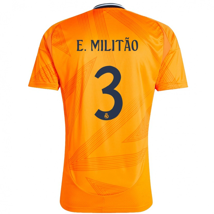 Danxen Kid Éder Militão #3 Orange Away Jersey 2024/25 T-Shirt