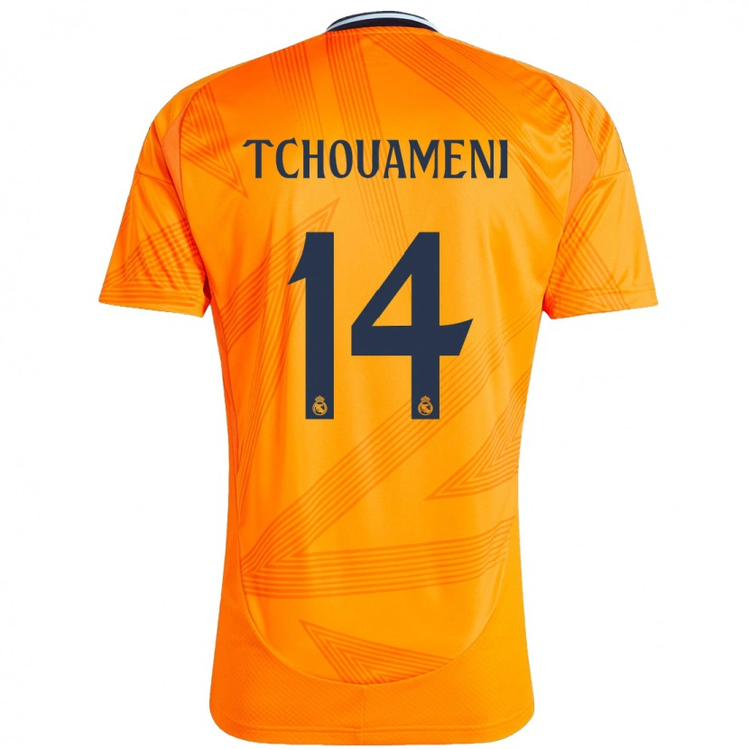 Danxen Kid Aurélien Tchouaméni #14 Orange Away Jersey 2024/25 T-Shirt