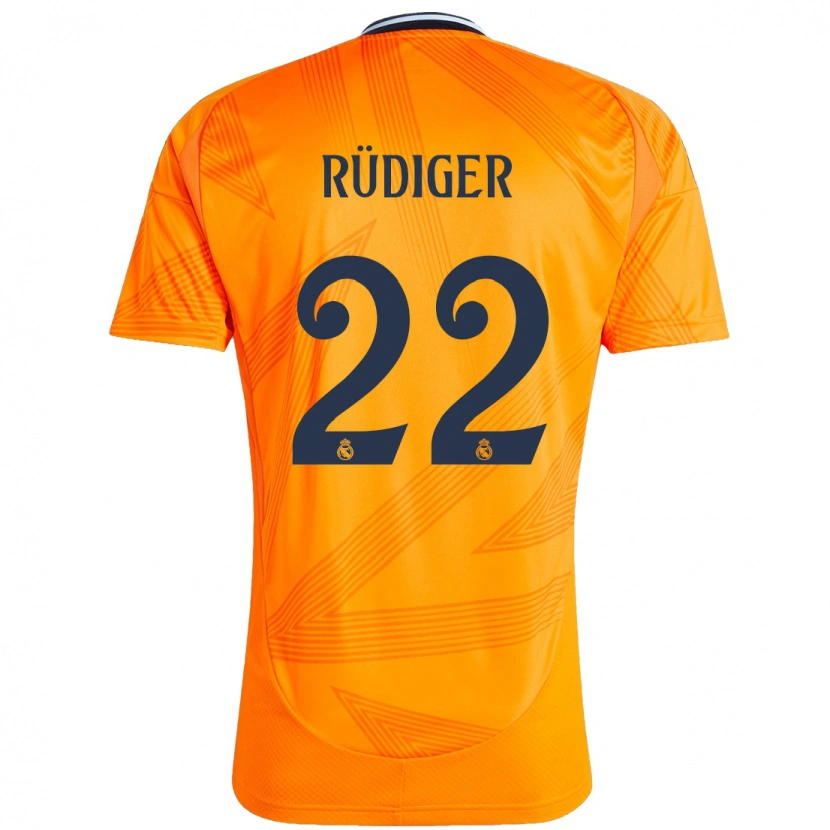 Danxen Kid Antonio Rüdiger #22 Orange Away Jersey 2024/25 T-Shirt