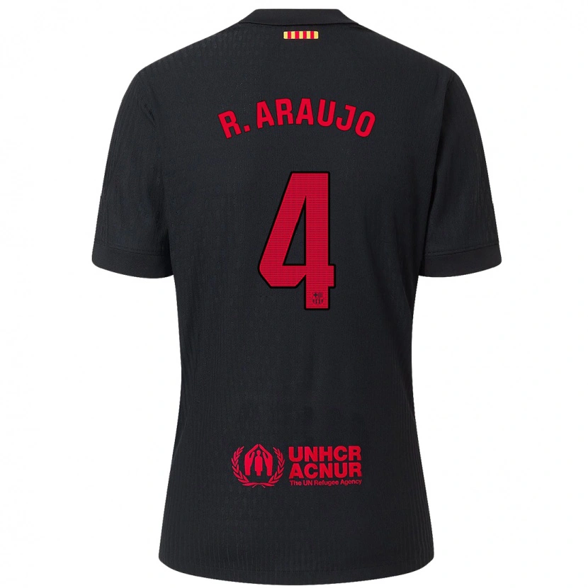 Danxen Kid Ronald Araujo #4 Black Red Away Jersey 2024/25 T-Shirt