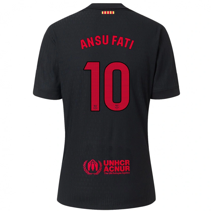 Danxen Kid Ansu Fati #10 Black Red Away Jersey 2024/25 T-Shirt