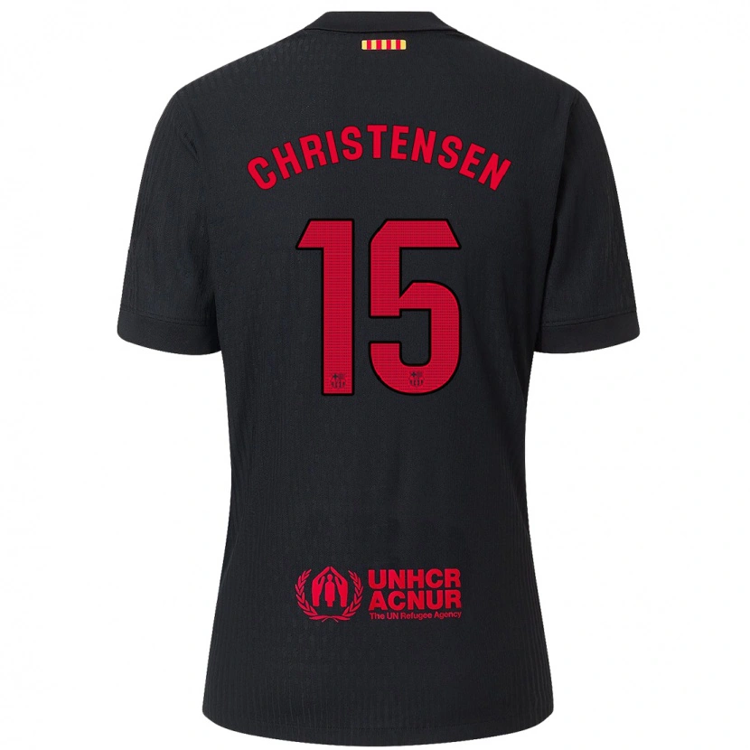 Danxen Kid Andreas Christensen #15 Black Red Away Jersey 2024/25 T-Shirt