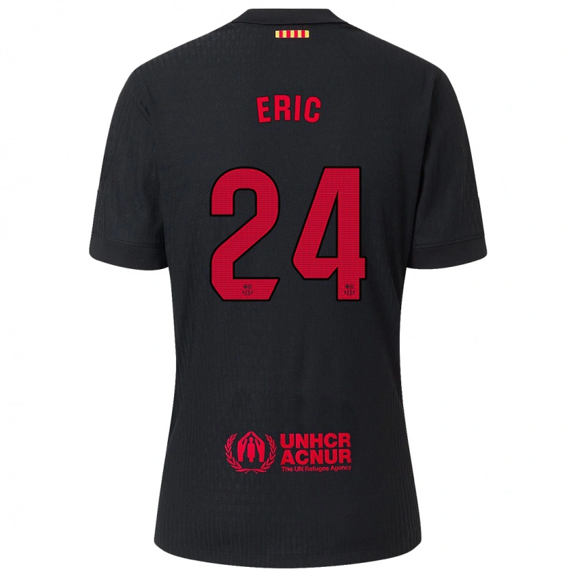 Danxen Kid Eric García #24 Black Red Away Jersey 2024/25 T-Shirt