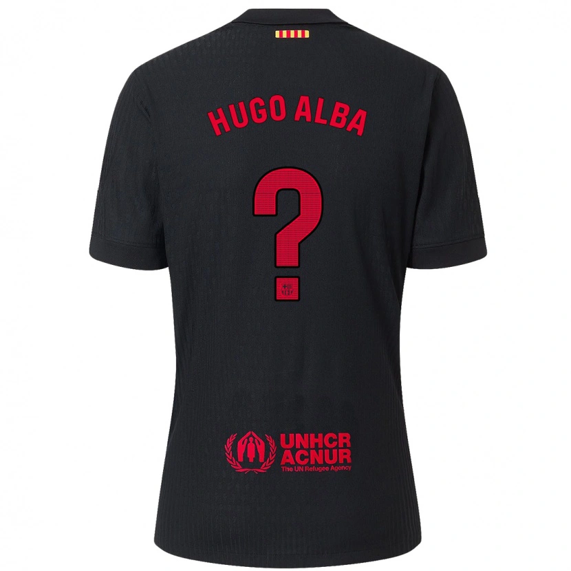 Danxen Kid Hugo Alba #0 Black Red Away Jersey 2024/25 T-Shirt