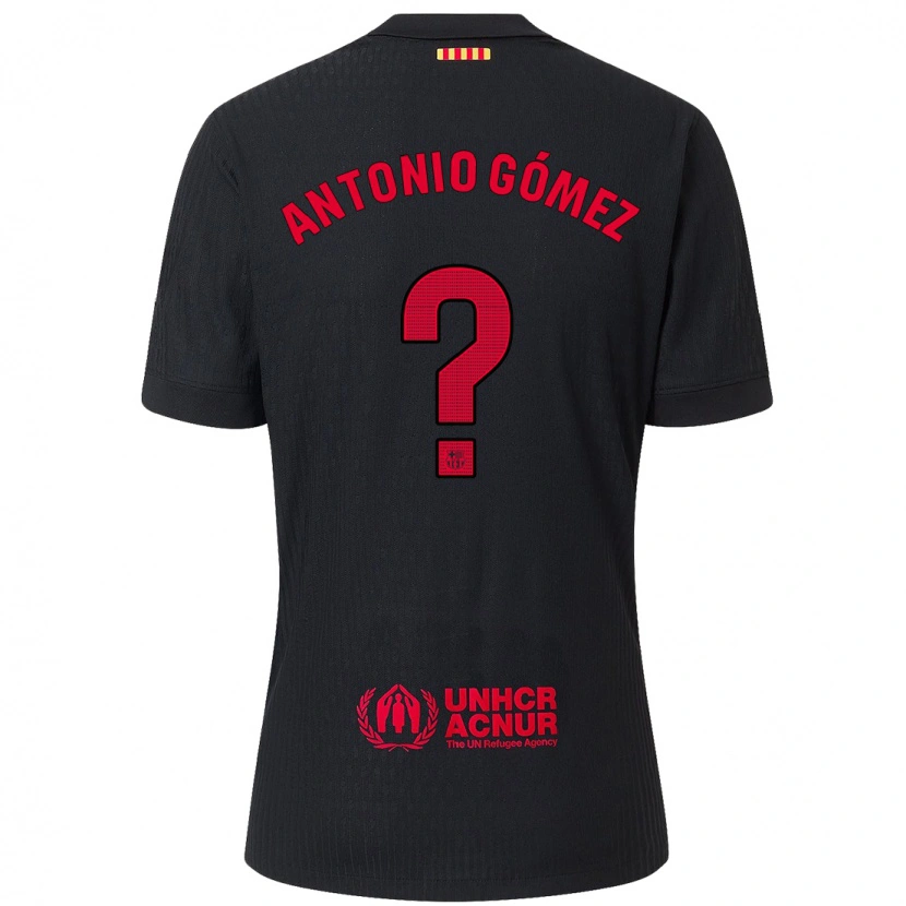 Danxen Kid Antonio Gómez #0 Black Red Away Jersey 2024/25 T-Shirt