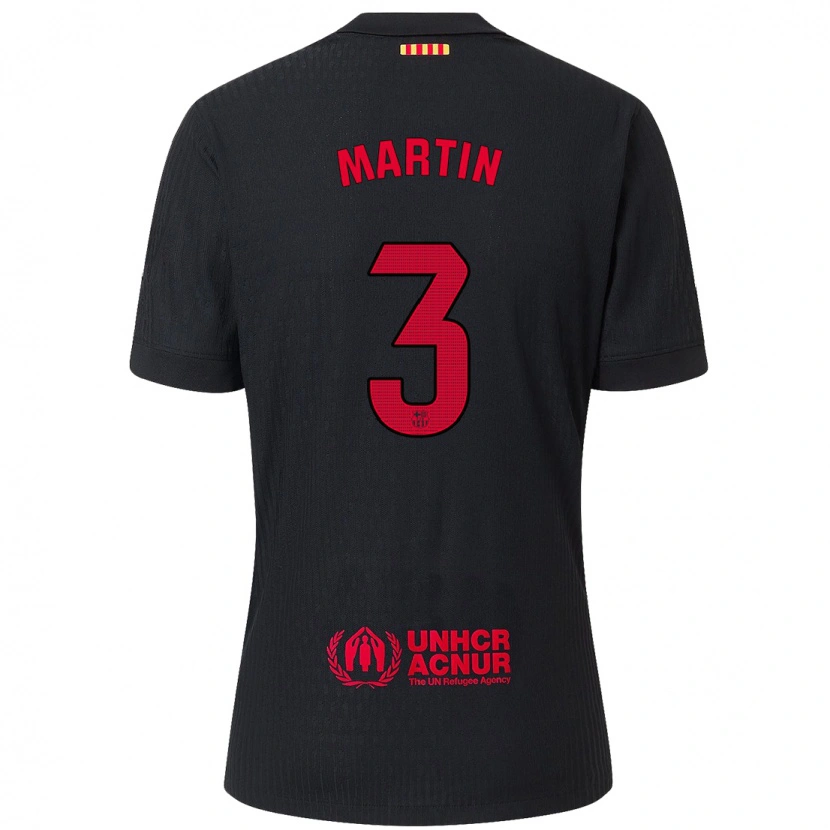 Danxen Kid Gerard Martín #3 Black Red Away Jersey 2024/25 T-Shirt