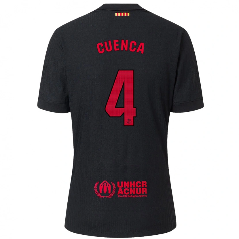 Danxen Kid Andrés Cuenca #4 Black Red Away Jersey 2024/25 T-Shirt