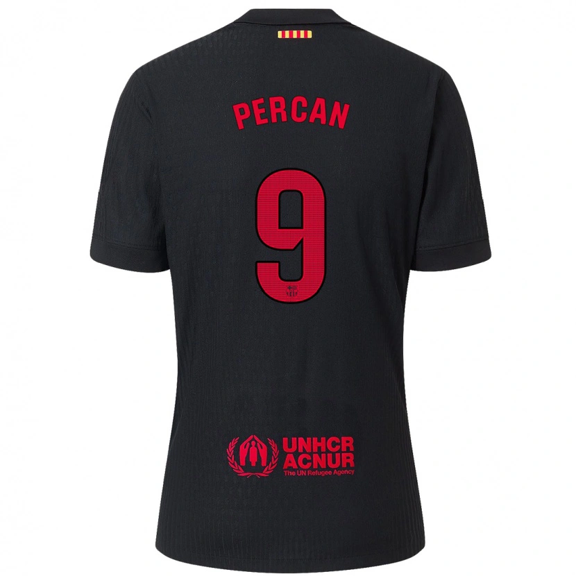 Danxen Kid Diego Percan #9 Black Red Away Jersey 2024/25 T-Shirt