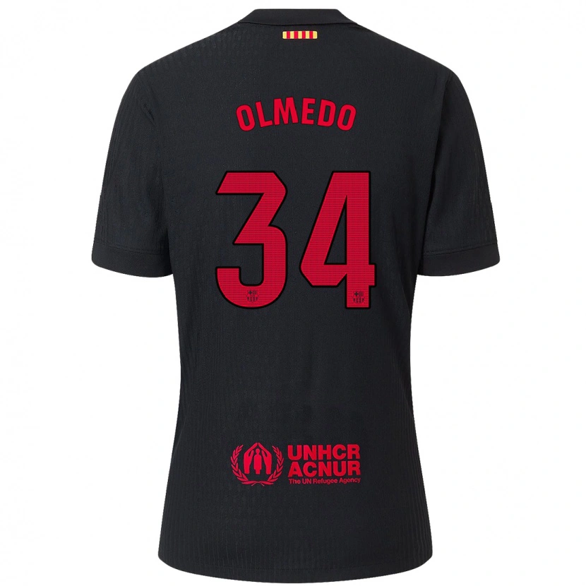 Danxen Kid Alexis Olmedo #34 Black Red Away Jersey 2024/25 T-Shirt