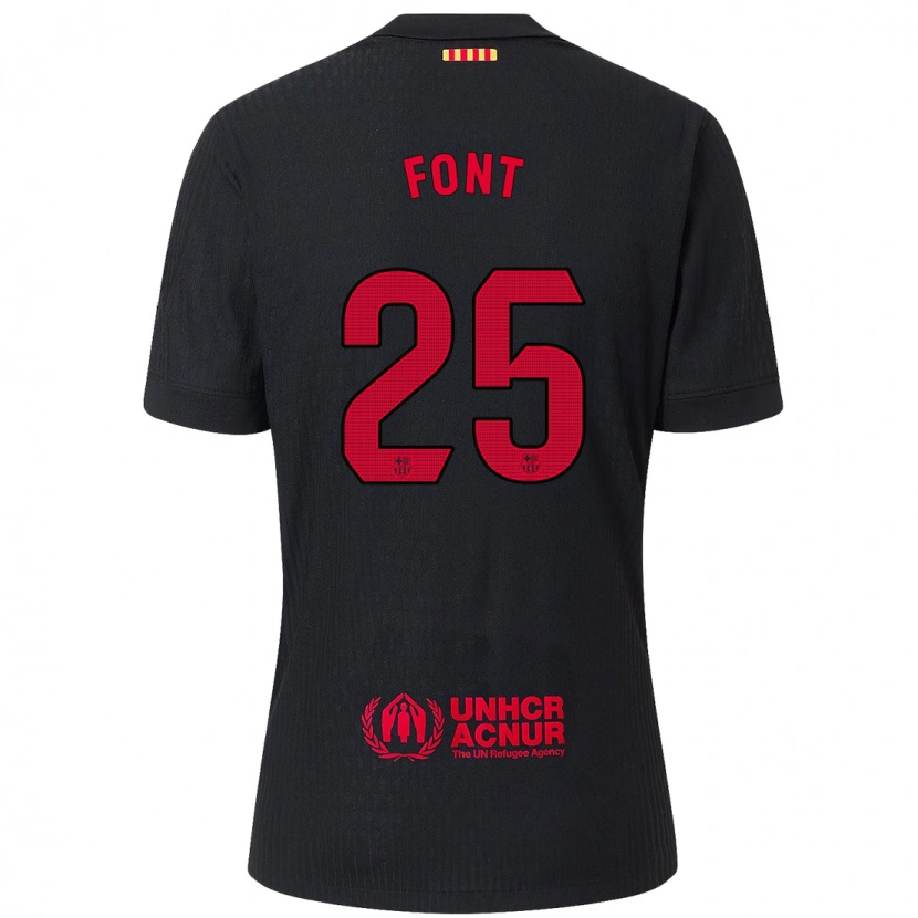 Danxen Kid Gemma Font #25 Black Red Away Jersey 2024/25 T-Shirt