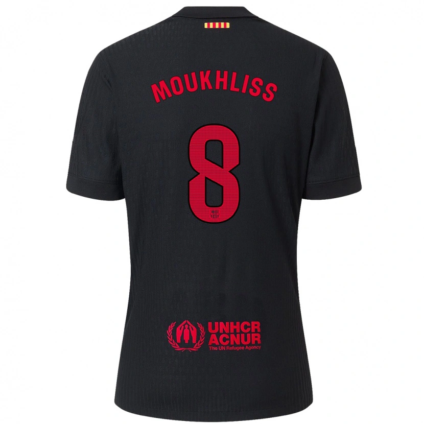 Danxen Kid Moha Moukhliss #8 Black Red Away Jersey 2024/25 T-Shirt