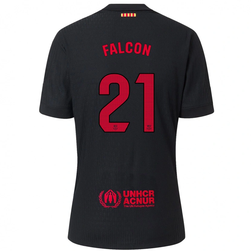 Danxen Kid Andrea Falcon #21 Black Red Away Jersey 2024/25 T-Shirt