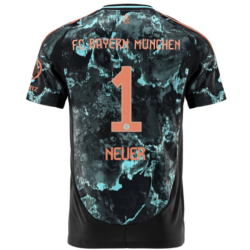 Danxen Kid Manuel Neuer #1 Black Away Jersey 2024/25 T-Shirt