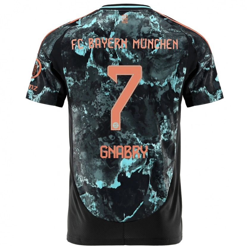 Danxen Kid Serge Gnabry #7 Black Away Jersey 2024/25 T-Shirt