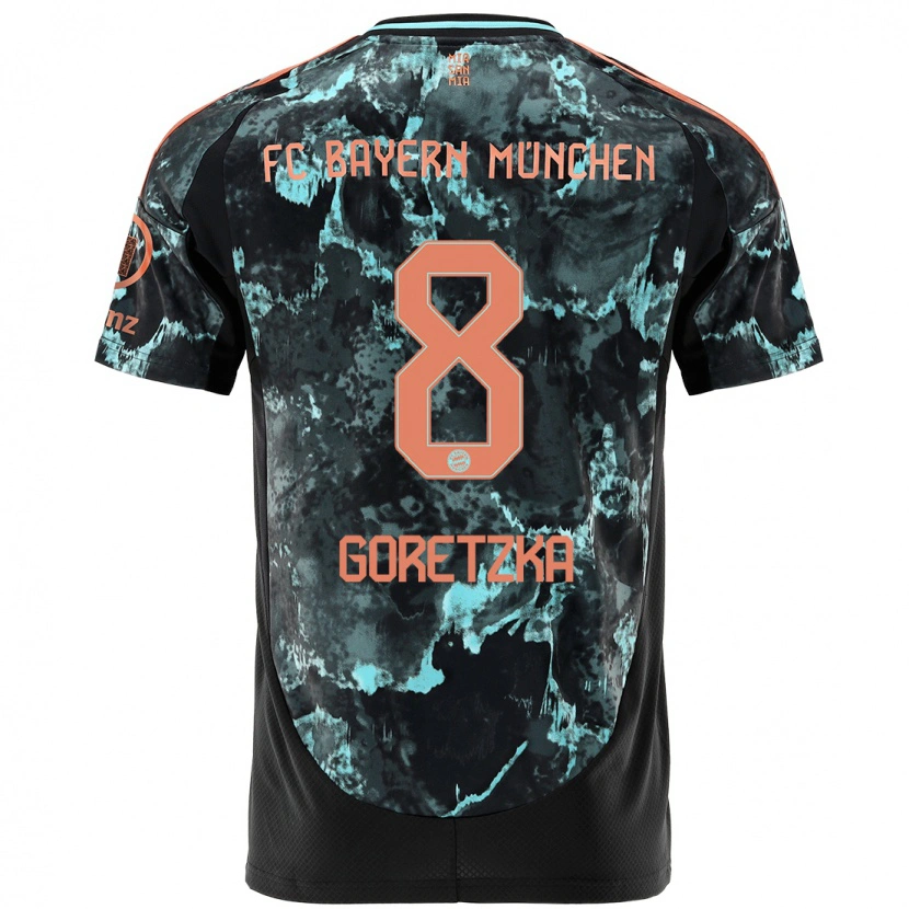 Danxen Kid Leon Goretzka #8 Black Away Jersey 2024/25 T-Shirt