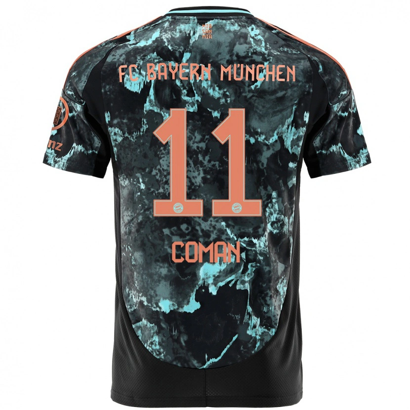 Danxen Kid Kingsley Coman #11 Black Away Jersey 2024/25 T-Shirt