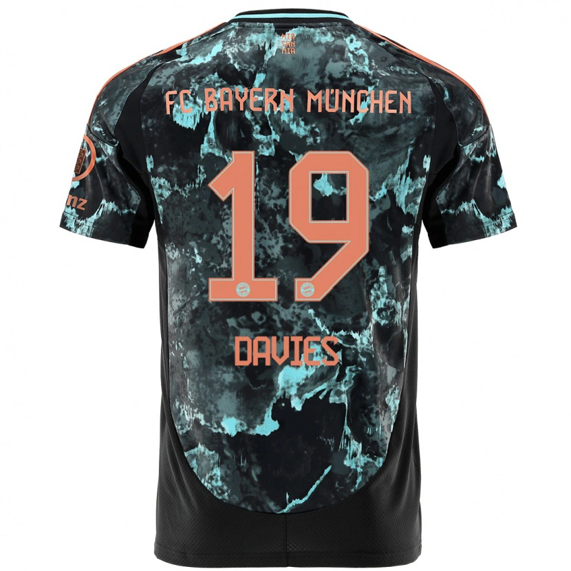 Danxen Kid Alphonso Davies #19 Black Away Jersey 2024/25 T-Shirt