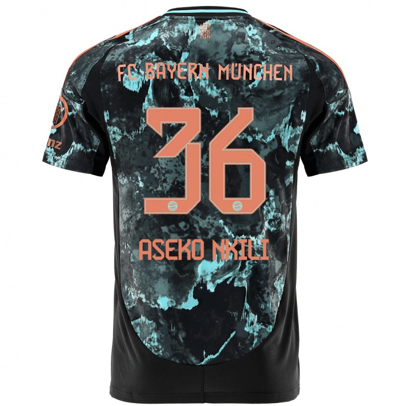 Danxen Kid Noël Aséko Nkili #36 Black Away Jersey 2024/25 T-Shirt