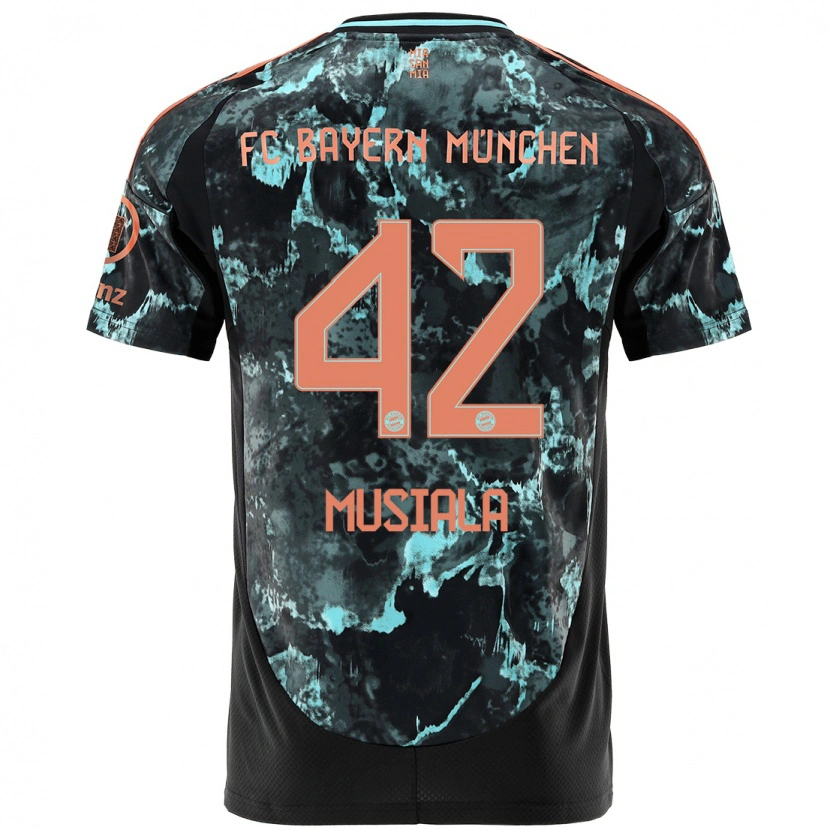 Danxen Kid Jamal Musiala #42 Black Away Jersey 2024/25 T-Shirt