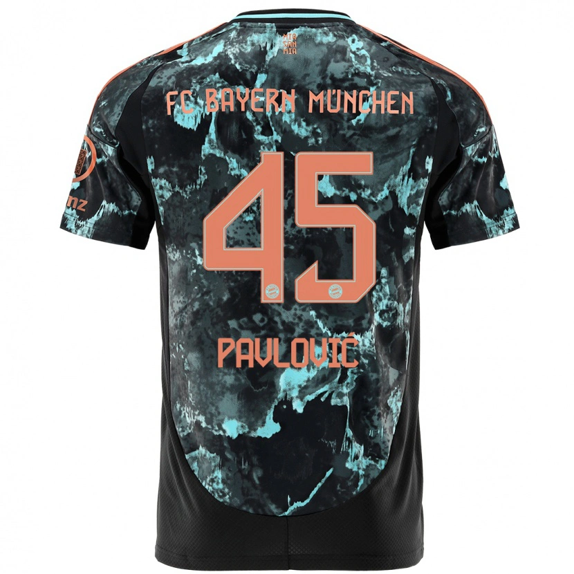 Danxen Kid Aleksandar Pavlovic #45 Black Away Jersey 2024/25 T-Shirt