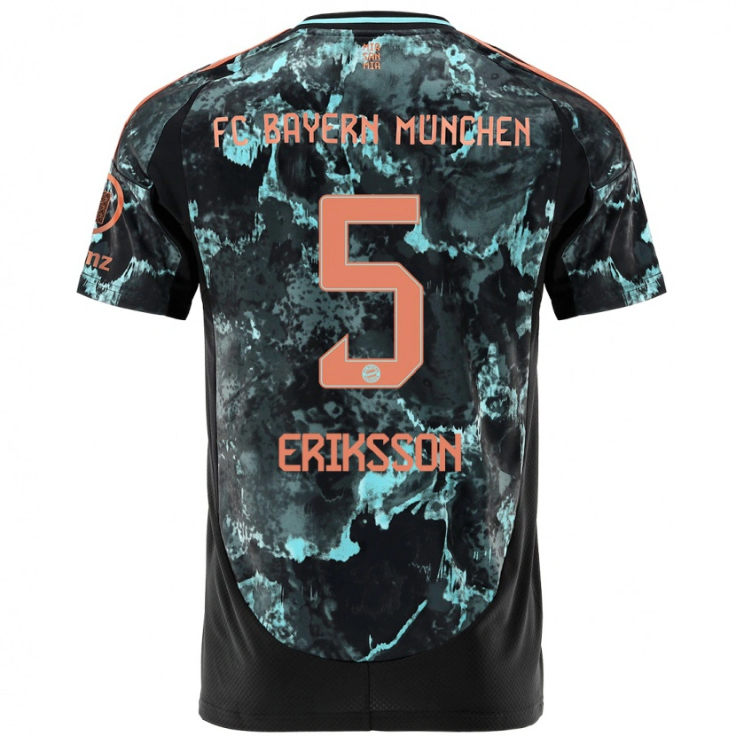 Danxen Kid Magdalena Eriksson #5 Black Away Jersey 2024/25 T-Shirt