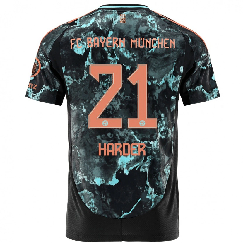 Danxen Kid Pernille Harder #21 Black Away Jersey 2024/25 T-Shirt