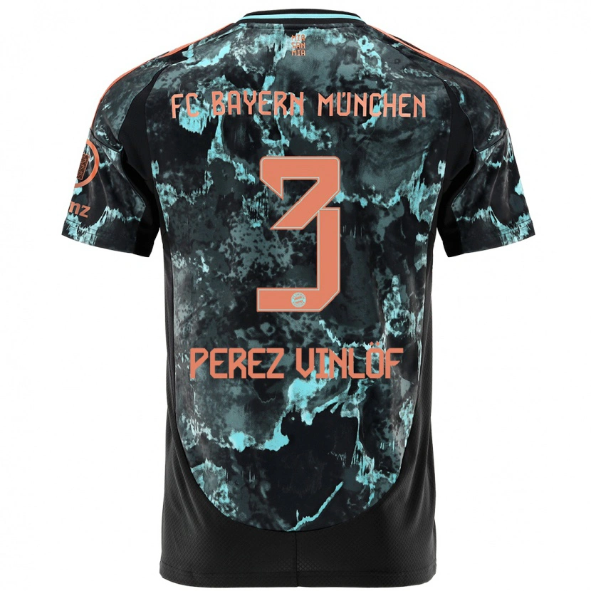 Danxen Kid Matteo Perez Vinlöf #3 Black Away Jersey 2024/25 T-Shirt