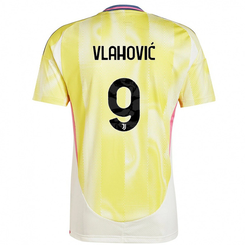 Danxen Kid Dušan Vlahović #9 Solar Yellow Away Jersey 2024/25 T-Shirt