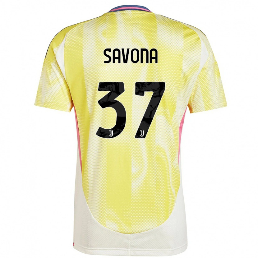 Danxen Kid Nicolò Savona #37 Solar Yellow Away Jersey 2024/25 T-Shirt