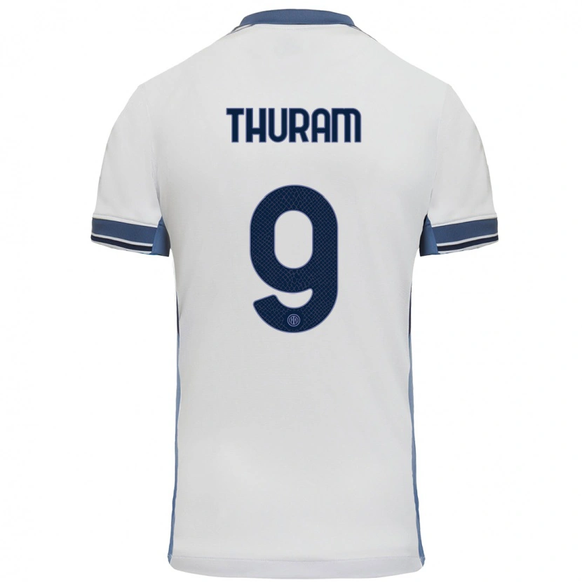 Danxen Kid Marcus Thuram #9 White Grey Away Jersey 2024/25 T-Shirt