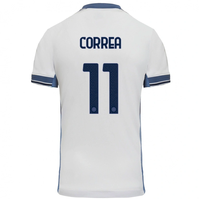 Danxen Kid Joaquín Correa #11 White Grey Away Jersey 2024/25 T-Shirt