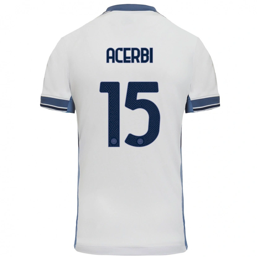 Danxen Kid Francesco Acerbi #15 White Grey Away Jersey 2024/25 T-Shirt