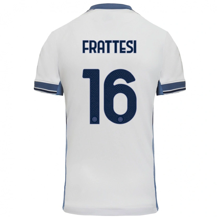 Danxen Kid Davide Frattesi #16 White Grey Away Jersey 2024/25 T-Shirt