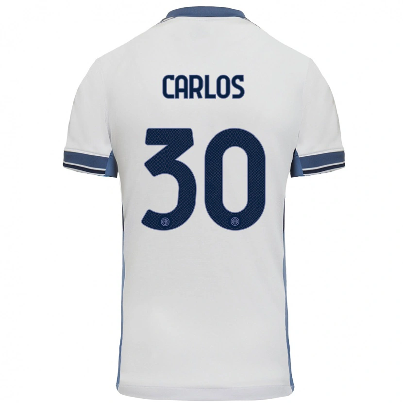 Danxen Kid Carlos Augusto #30 White Grey Away Jersey 2024/25 T-Shirt