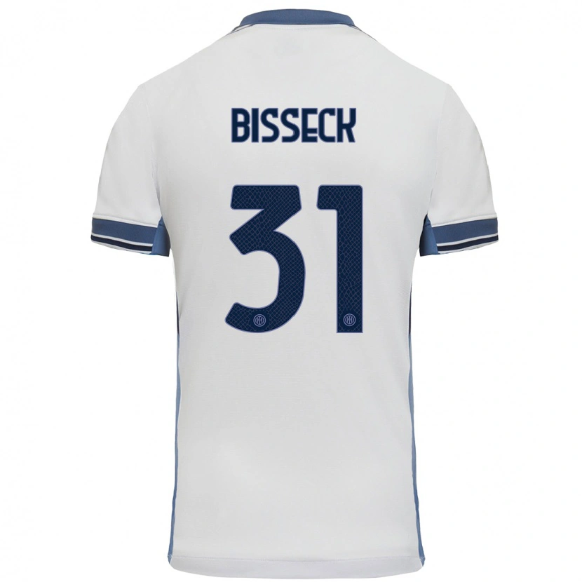 Danxen Kid Yann Bisseck #31 White Grey Away Jersey 2024/25 T-Shirt