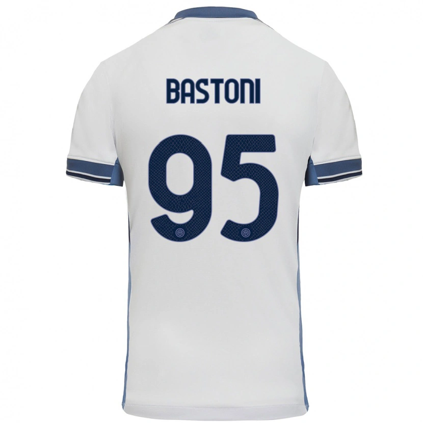 Danxen Kid Alessandro Bastoni #95 White Grey Away Jersey 2024/25 T-Shirt