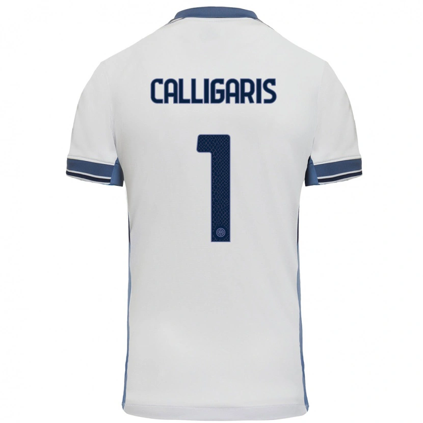 Danxen Kid Alessandro Calligaris #1 White Grey Away Jersey 2024/25 T-Shirt