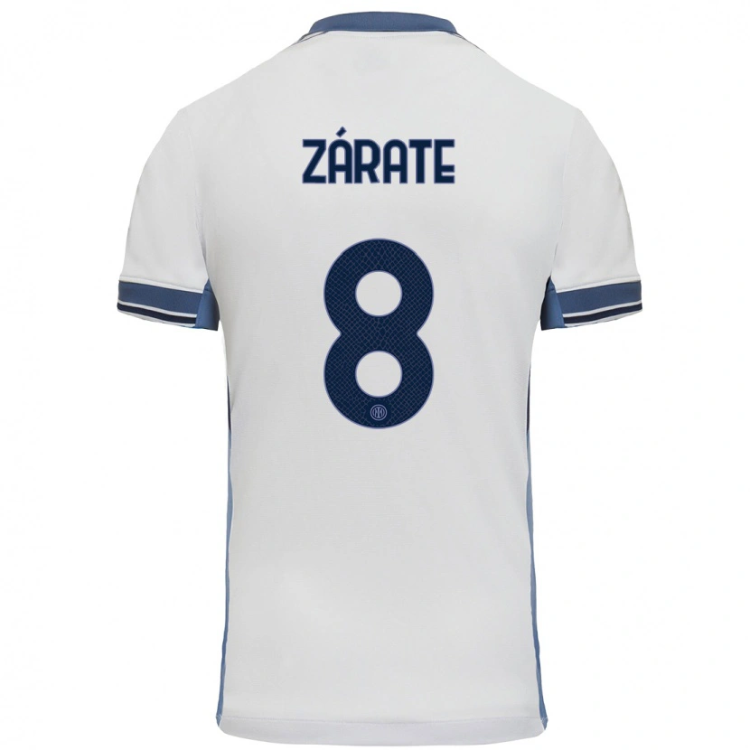 Danxen Kid Dilan Zárate #8 White Grey Away Jersey 2024/25 T-Shirt