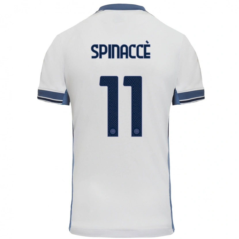 Danxen Kid Matteo Spinaccè #11 White Grey Away Jersey 2024/25 T-Shirt