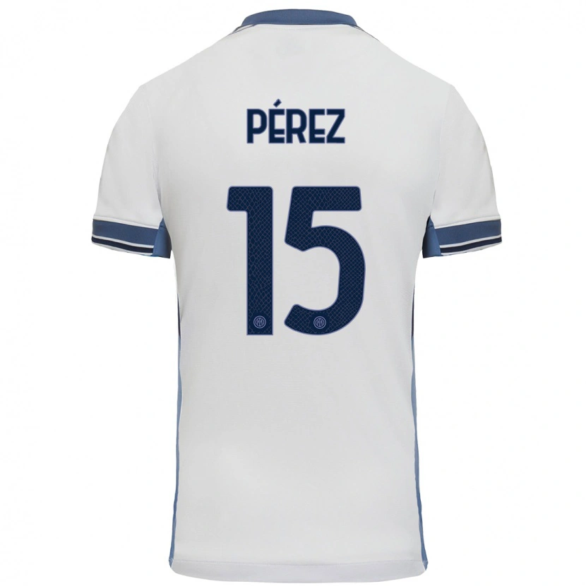 Danxen Kid Álex Pérez #15 White Grey Away Jersey 2024/25 T-Shirt