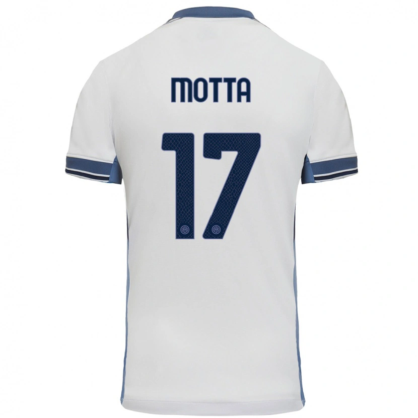 Danxen Kid Matteo Motta #17 White Grey Away Jersey 2024/25 T-Shirt