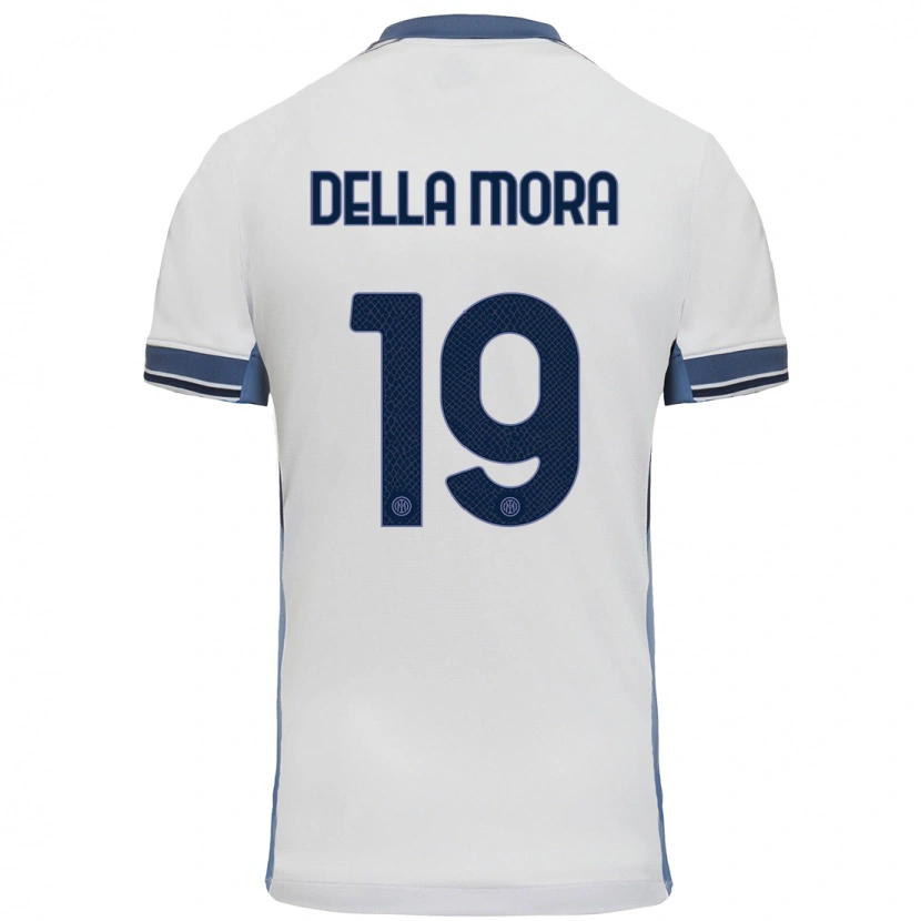 Danxen Kid Tommaso Della Mora #19 White Grey Away Jersey 2024/25 T-Shirt