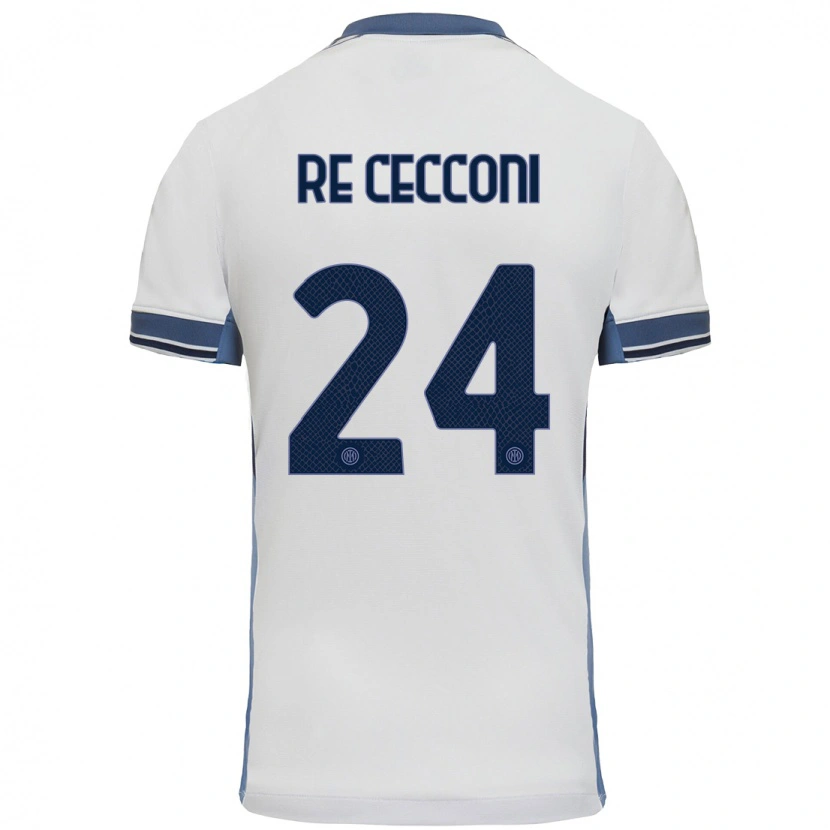 Danxen Kid Gabriele Re Cecconi #24 White Grey Away Jersey 2024/25 T-Shirt