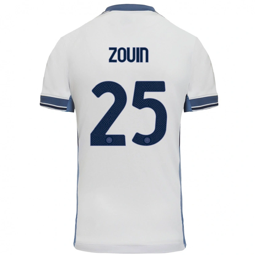 Danxen Kid Aymen Zouin #25 White Grey Away Jersey 2024/25 T-Shirt