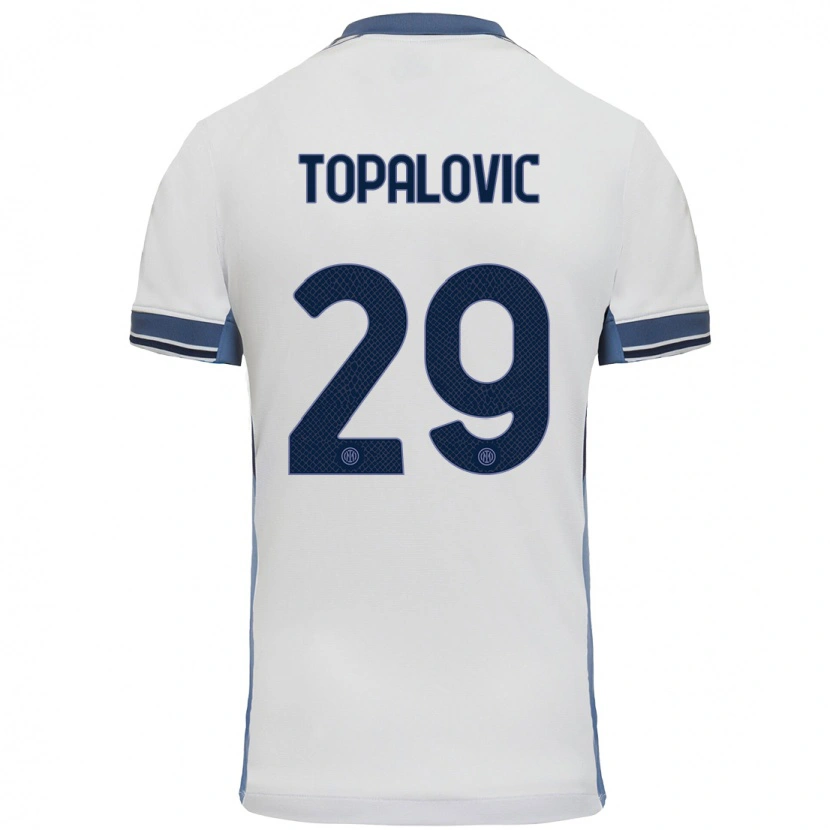 Danxen Kid Luka Topalovic #29 White Grey Away Jersey 2024/25 T-Shirt