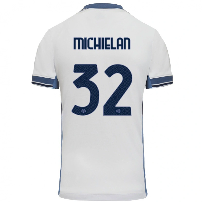 Danxen Kid Mattia Michielan #32 White Grey Away Jersey 2024/25 T-Shirt