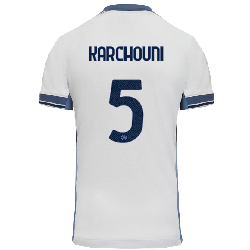 Danxen Kid Ghoutia Karchouni #5 White Grey Away Jersey 2024/25 T-Shirt