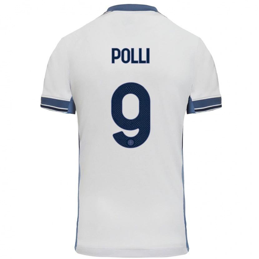 Danxen Kid Elisa Polli #9 White Grey Away Jersey 2024/25 T-Shirt